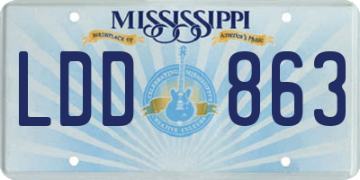 MS license plate LDD863