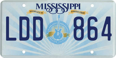 MS license plate LDD864