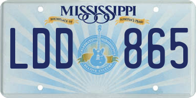MS license plate LDD865
