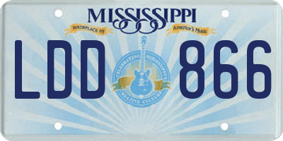 MS license plate LDD866