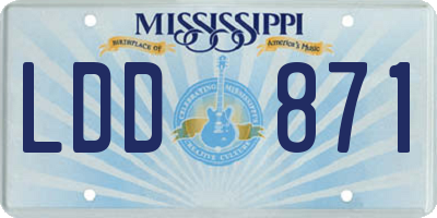 MS license plate LDD871