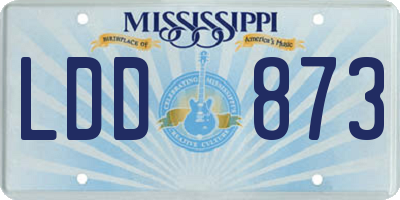 MS license plate LDD873