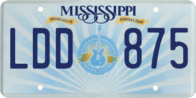 MS license plate LDD875
