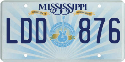 MS license plate LDD876
