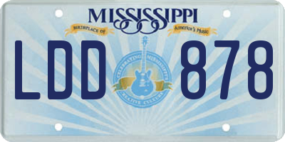 MS license plate LDD878