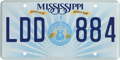 MS license plate LDD884