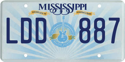 MS license plate LDD887