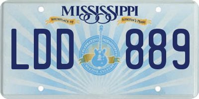 MS license plate LDD889