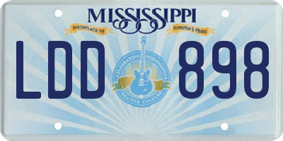 MS license plate LDD898
