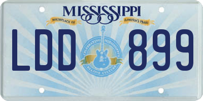 MS license plate LDD899