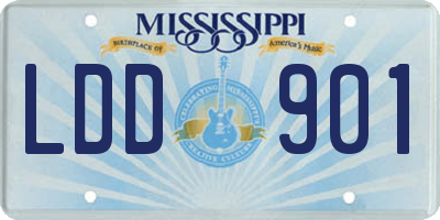 MS license plate LDD901