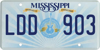 MS license plate LDD903