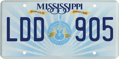 MS license plate LDD905
