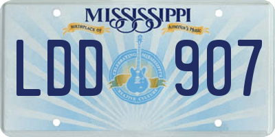 MS license plate LDD907