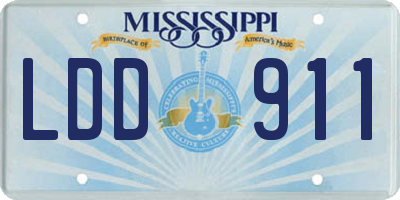 MS license plate LDD911