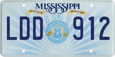 MS license plate LDD912