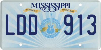 MS license plate LDD913