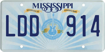 MS license plate LDD914