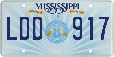 MS license plate LDD917