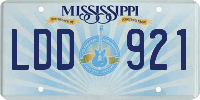 MS license plate LDD921