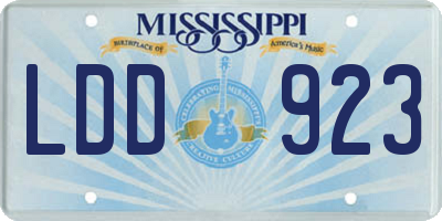 MS license plate LDD923