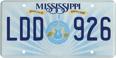 MS license plate LDD926