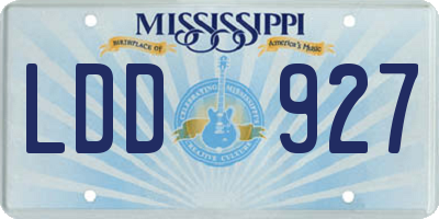 MS license plate LDD927
