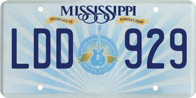 MS license plate LDD929
