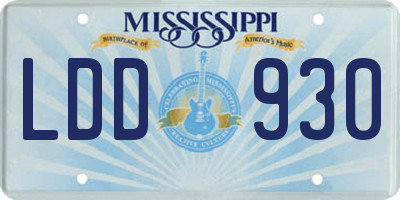 MS license plate LDD930