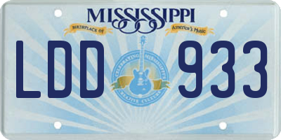 MS license plate LDD933
