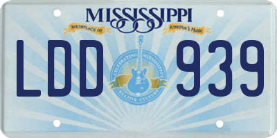 MS license plate LDD939