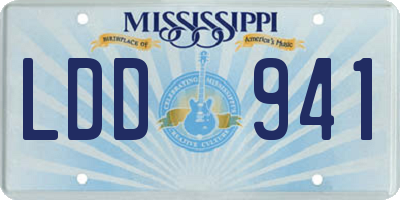 MS license plate LDD941