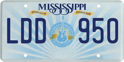 MS license plate LDD950