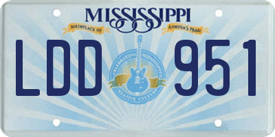 MS license plate LDD951