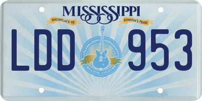MS license plate LDD953