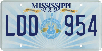MS license plate LDD954