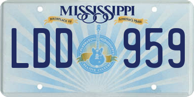MS license plate LDD959