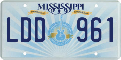 MS license plate LDD961