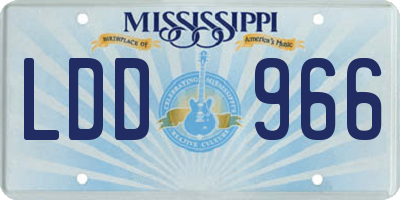 MS license plate LDD966