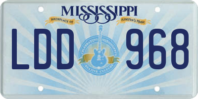 MS license plate LDD968