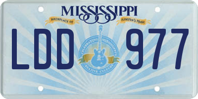 MS license plate LDD977