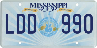 MS license plate LDD990