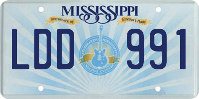 MS license plate LDD991