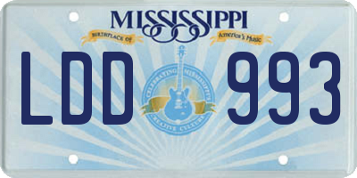 MS license plate LDD993