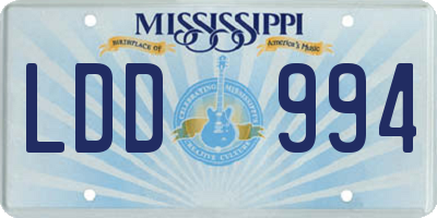MS license plate LDD994