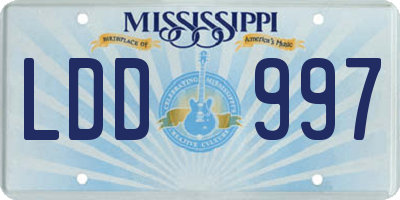 MS license plate LDD997