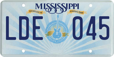 MS license plate LDE045