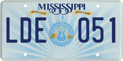 MS license plate LDE051