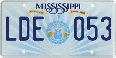 MS license plate LDE053