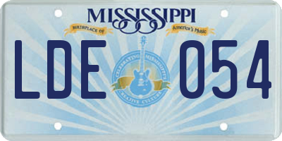 MS license plate LDE054